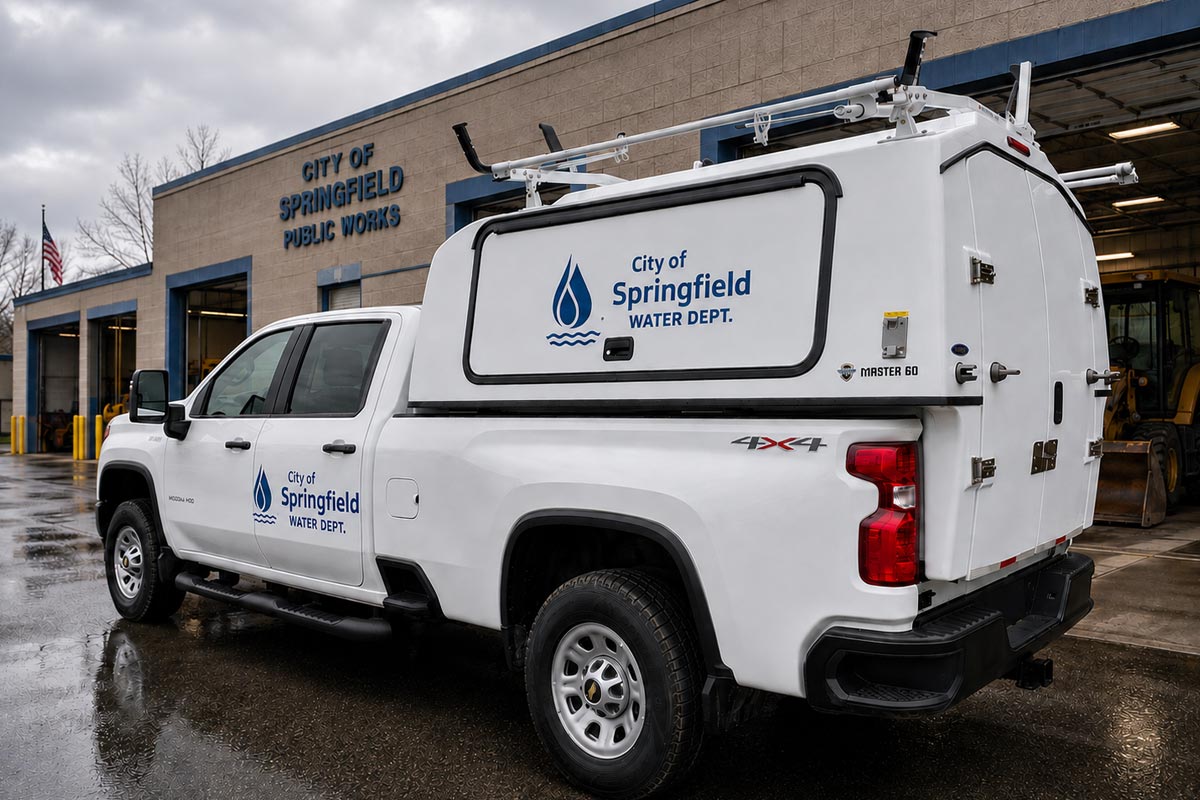 Master 60 municipal utility service body with optional side door and ladder rack